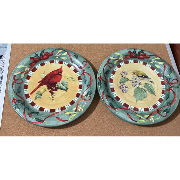 Lenox Winter Greetings Everyday Goldfinch Dinner Plates 10.75" Catherine McClung - Picture 12 of 15